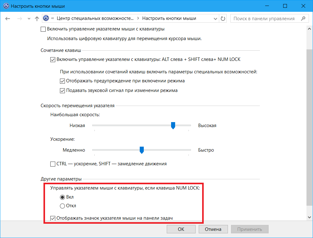 Клавиша управляющая курсором. Управление курсором с клавиатуры Windows 10. Управление компьютером без мыши с помощью клавиатуры. Включить управление указателем с клавиатуры. Управление указателем мыши с клавиатуры.